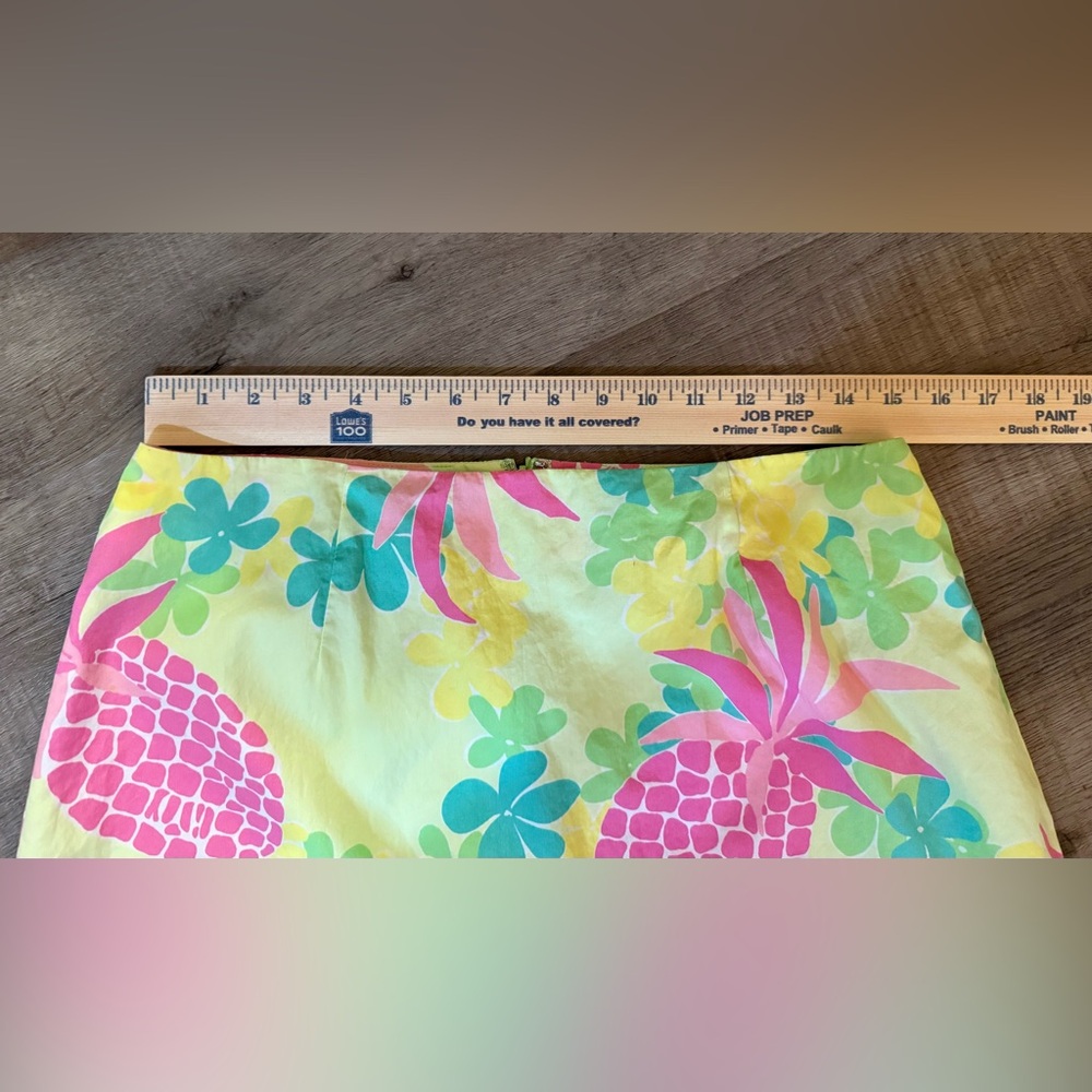 Lilly Pulitzer Vintage Pink Pineapple Floral Ruffled Maxi Skirt Size 12 - Picture 9 of 12